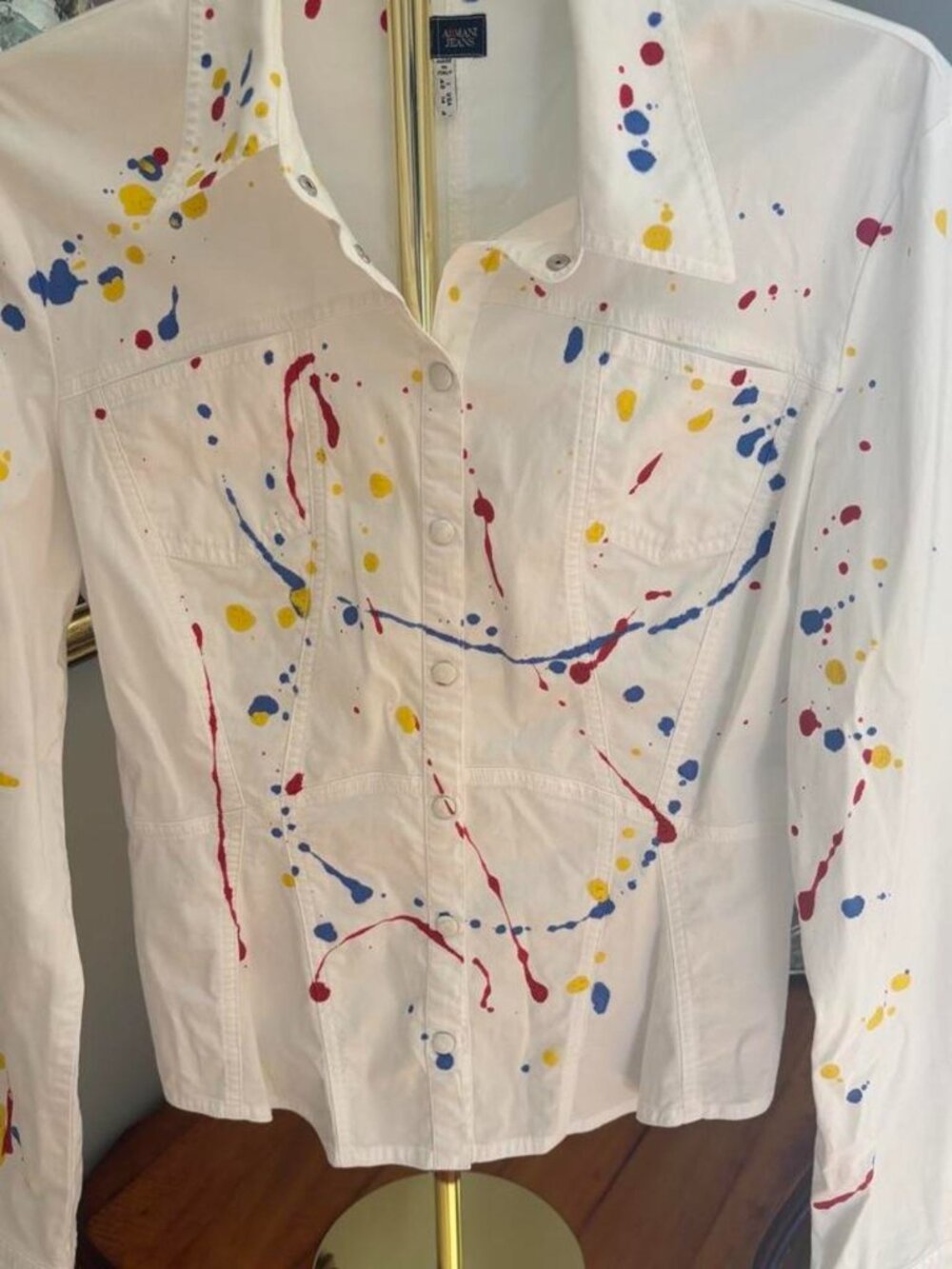 Vintage Armani Jeans made in Italy painted / paint splatter shirt